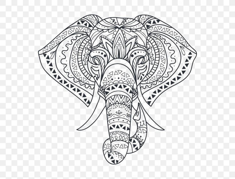 Wall Decal Elephant Drawing, PNG, 626x626px, Wall Decal, Art, Black And White, Decal, Drawing Download Free