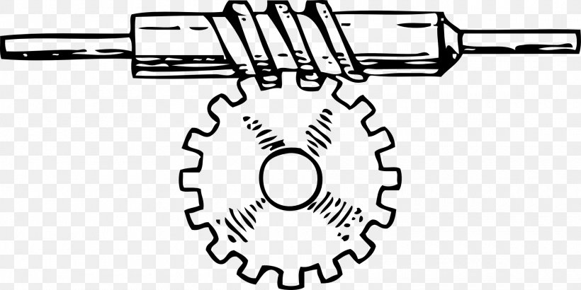 Gear Worm Drive Mechanical Engineering Clip Art, PNG, 1920x961px, Gear, Auto Part, Bevel Gear, Black, Black And White Download Free