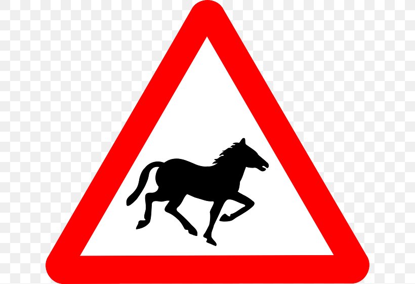 Horse Traffic Sign Warning Sign Road The Highway Code, PNG, 640x561px, Horse, Area, Black And White, Brand, Driving Download Free