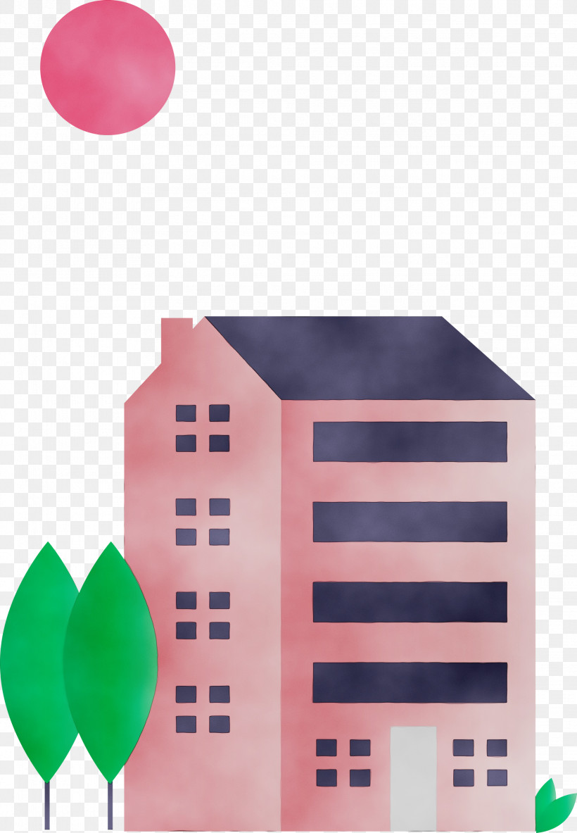 Pink Architecture House Balloon, PNG, 2078x3000px, House, Architecture, Balloon, Home, Paint Download Free