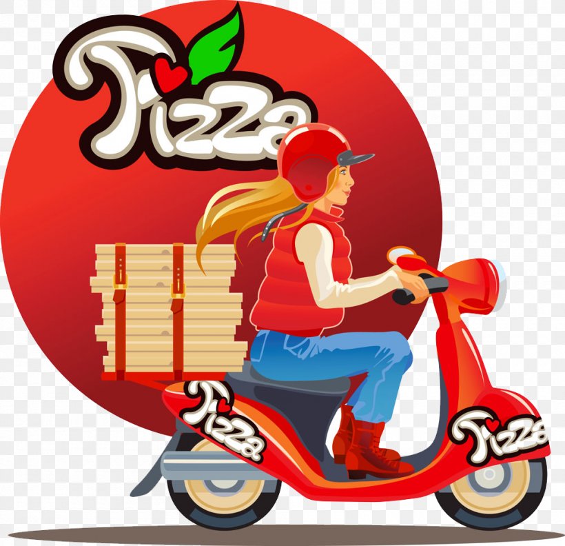 Pizza Delivery Scooter, PNG, 1000x967px, Pizza, Art, Bicycle, Delivery, Fictional Character Download Free