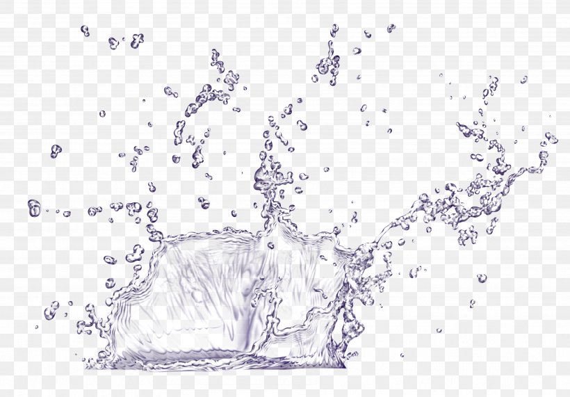 Water Layers, PNG, 3594x2504px, Water, Black And White, Branch, Drawing, Drop Download Free