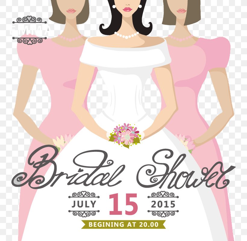 Wedding Invitation Bride Bridal Shower, PNG, 800x800px, Watercolor, Cartoon, Flower, Frame, Heart Download Free