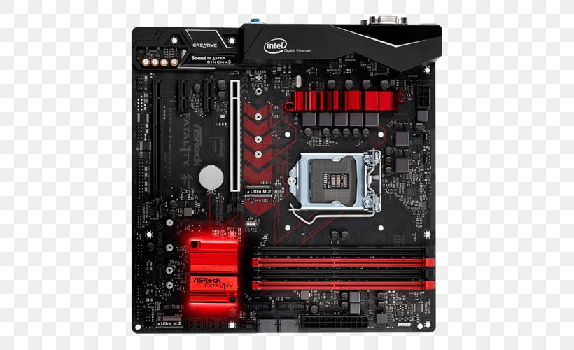 Motherboard Intel MicroATX Fatal1ty B250M Performance, PNG, 500x500px, Motherboard, Asrock, Asus Prime B250mk, Atx, Computer Component Download Free