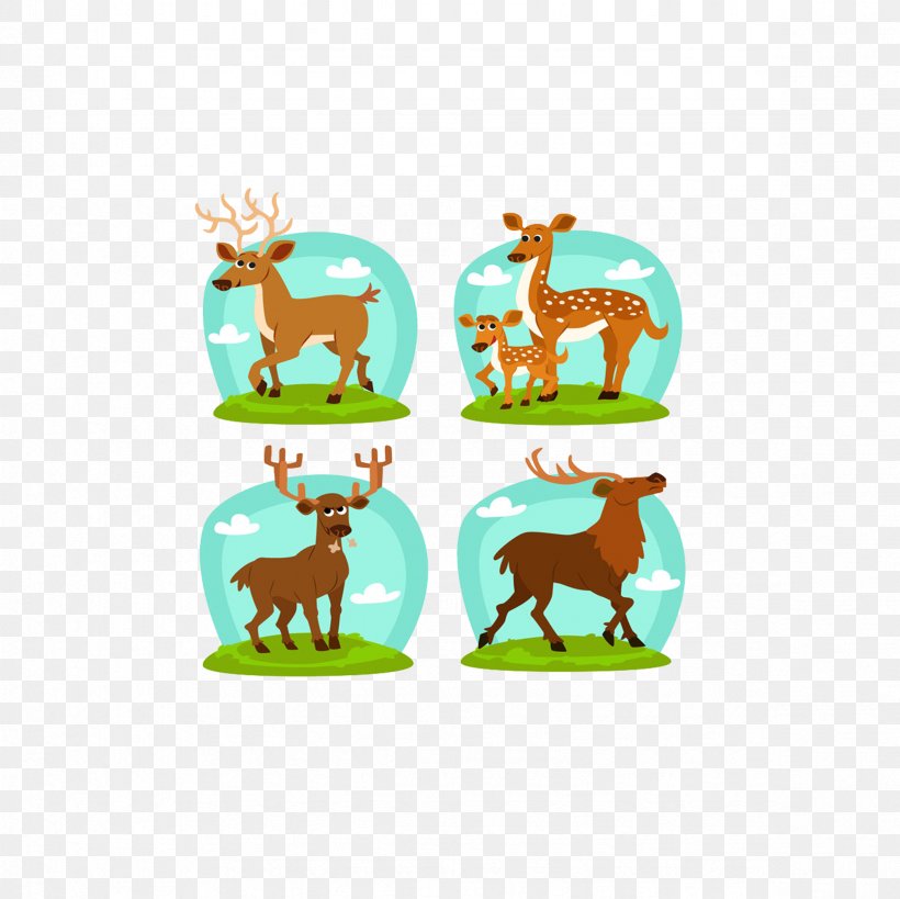 Reindeer Red Deer Antler Clip Art, PNG, 2362x2362px, Deer, Antler, Cartoon, Drawing, Horn Download Free