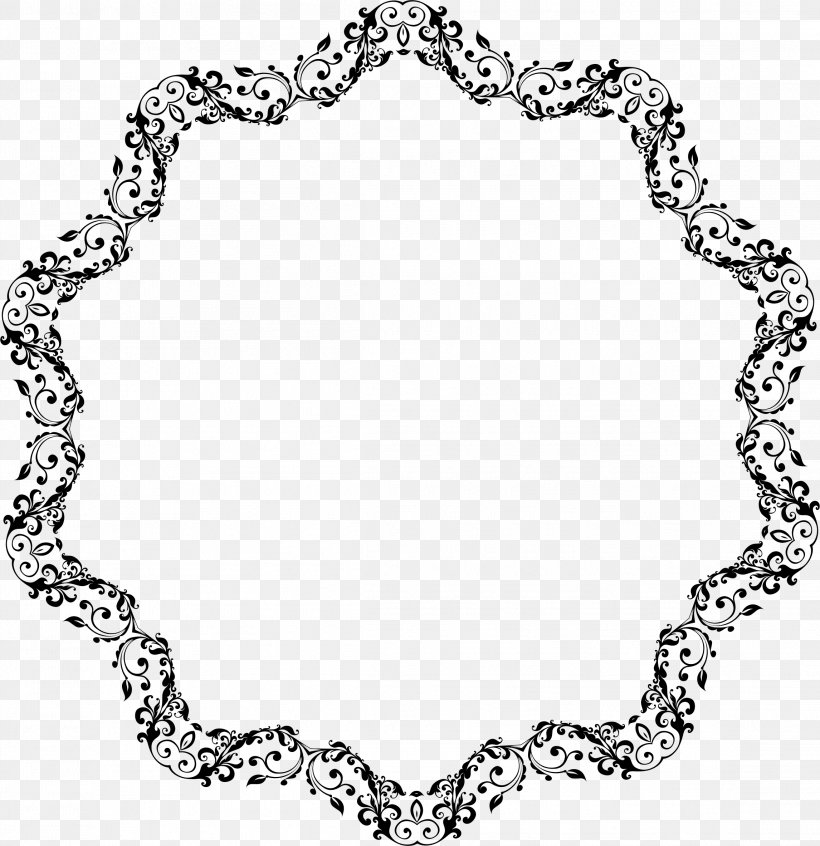 Decorative Borders Circle Clip Art, PNG, 2292x2366px, Decorative Borders, Area, Black And White, Body Jewelry, Chain Download Free
