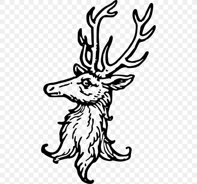 Deer Heraldry Erasure Coat Of Arms, PNG, 478x767px, Deer, Antler, Artwork, Black And White, Coat Of Arms Download Free