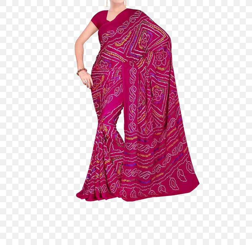 Georgette Bandhani Textile Silk Sari, PNG, 800x800px, Georgette, Bandhani, Blouse, Color, Day Dress Download Free
