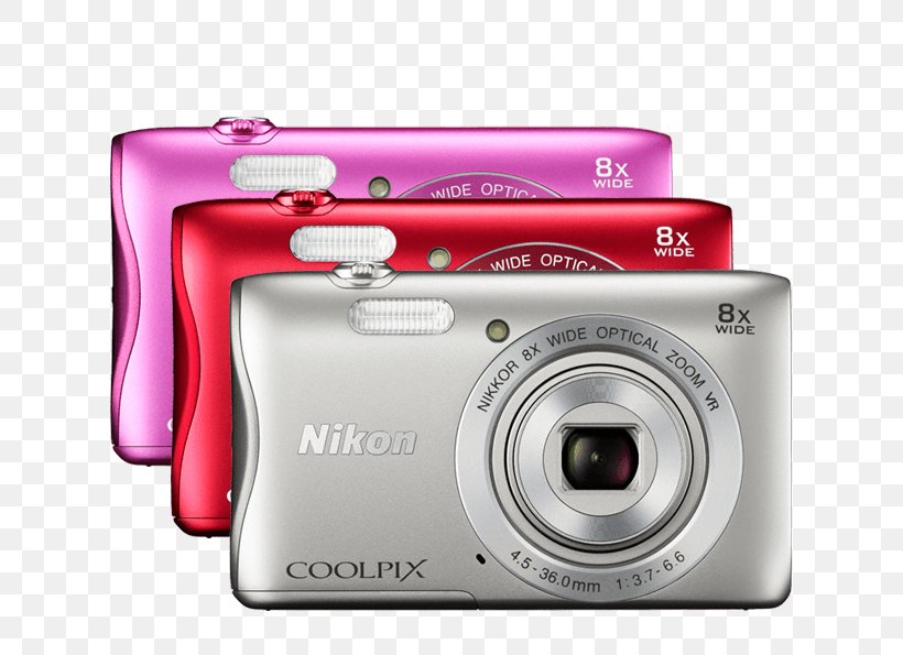 Point-and-shoot Camera Nikon Coolpix S3700 20.1 MP Compact Digital Camera, PNG, 700x595px, Pointandshoot Camera, Camera, Cameras Optics, Compact, Digital Camera Download Free