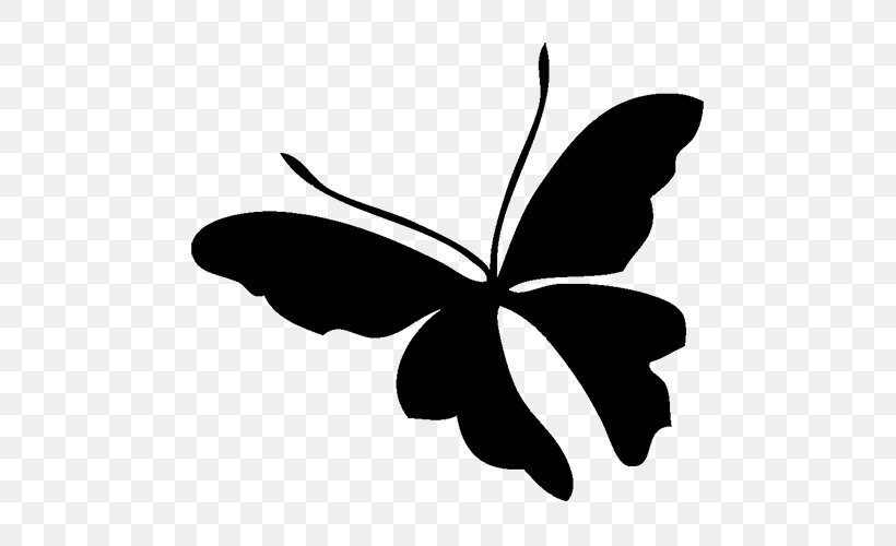 Butterfly Silhouette Decal Stencil, PNG, 500x500px, Butterfly, Arthropod, Black And White, Brush Footed Butterfly, Decal Download Free