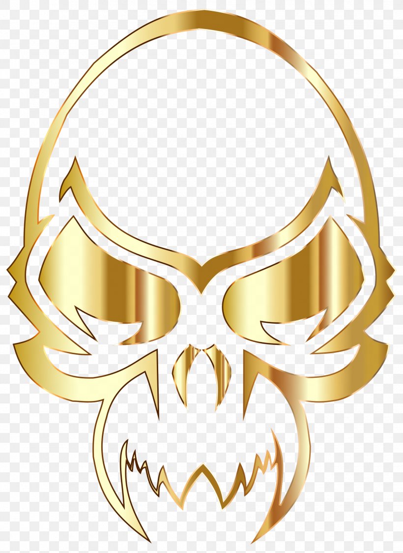 Skull Gold Clip Art, PNG, 1750x2400px, Skull, Body Jewelry, Bone, Drawing, Fictional Character Download Free