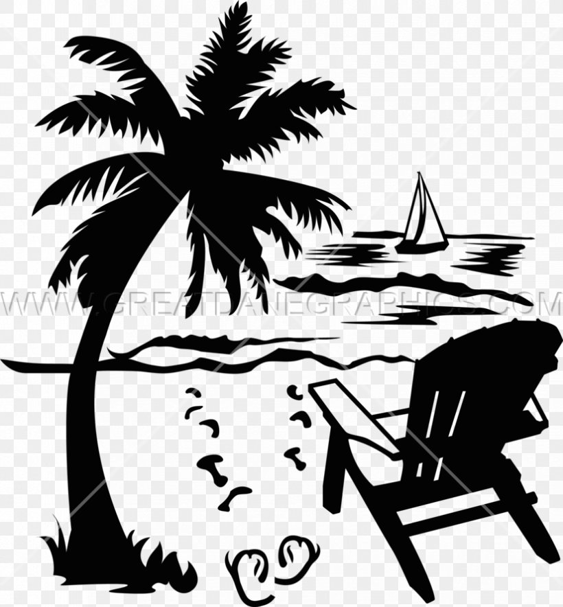 Beach Chair Drawing Clip Art, PNG, 825x890px, Beach, Adirondack Chair, Arecales, Art, Black And White Download Free