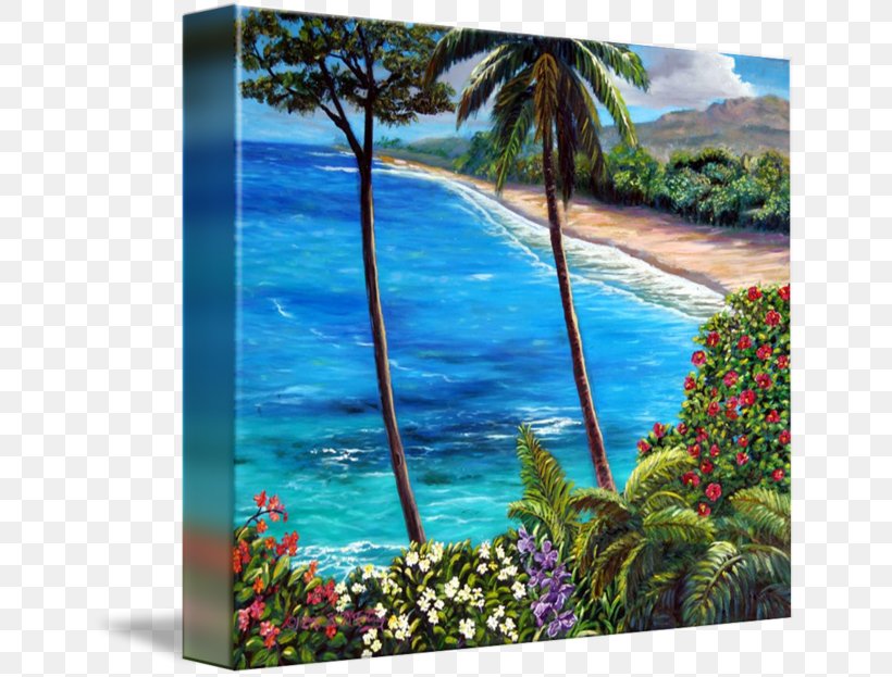 Hamoa Beach Painting Gallery Wrap Hana Acrylic Paint, PNG, 650x623px, Painting, Acrylic Paint, Arecales, Art, Beach Download Free