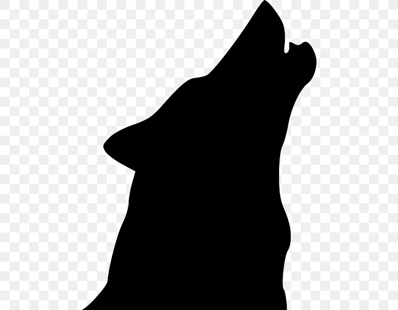 Gray Wolf Silhouette Clip Art, PNG, 485x640px, Gray Wolf, Art, Black, Black And White, Carnivoran Download Free