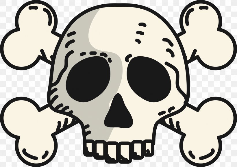 Skull And Crossbones Jolly Roger Clip Art Illustration, PNG, 2400x1692px, Watercolor, Cartoon, Flower, Frame, Heart Download Free