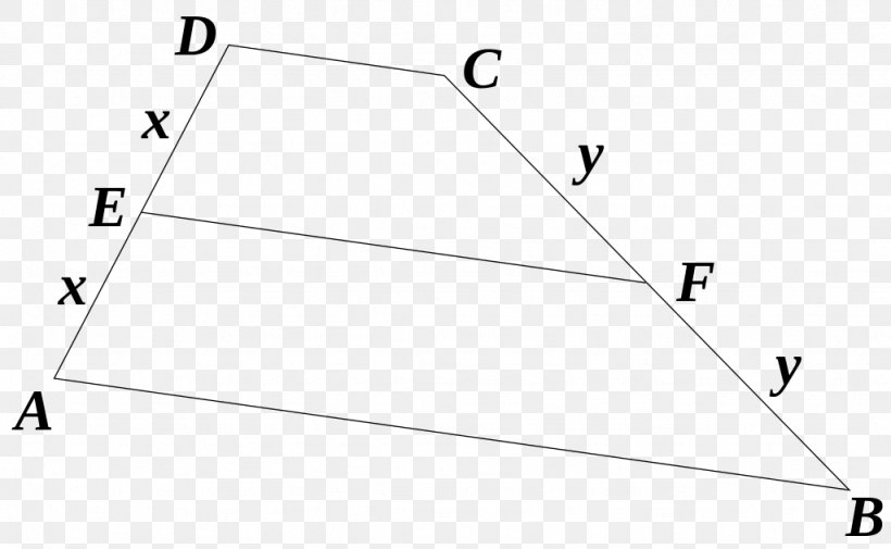 Triangle Linia środkowa Trapezoid Line Segment, PNG, 1024x631px, Triangle, Area, Diagram, Erdibitzaile, Intercept Theorem Download Free