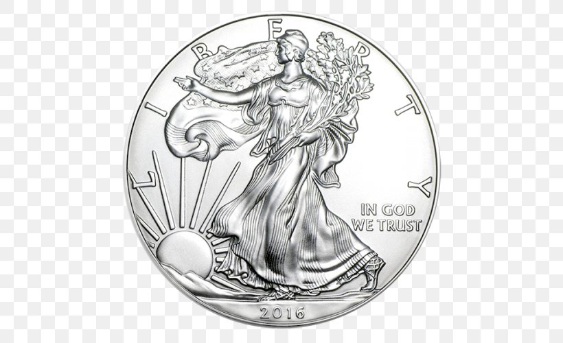 American Silver Eagle American Gold Eagle United States Mint Bullion Coin, PNG, 500x500px, American Silver Eagle, American Gold Eagle, Angel, Black And White, Bullion Download Free