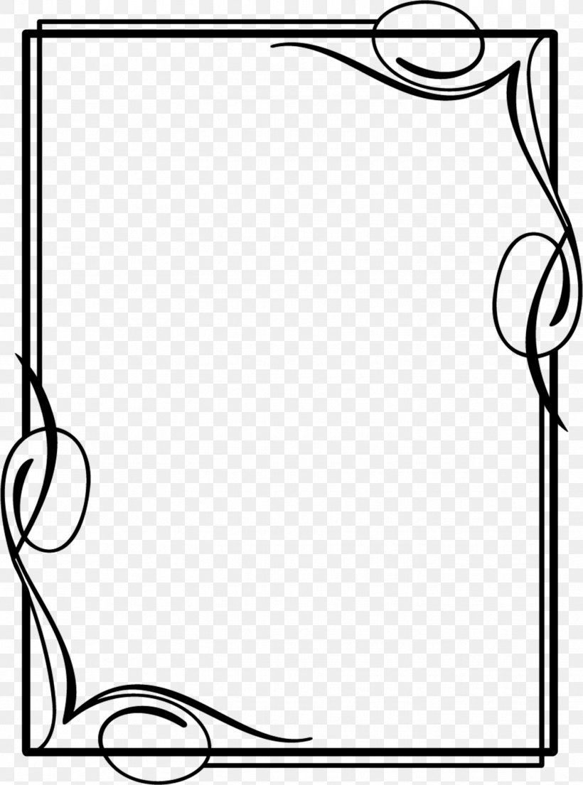 Borders And Frames Drawing Picture Frames Clip Art, PNG, 1424x1920px, Borders And Frames, Area, Art, Black, Black And White Download Free