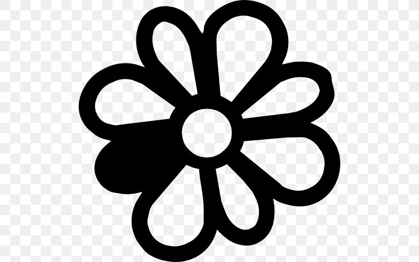 ICQ, PNG, 512x512px, Icq, Area, Artwork, Black And White, Flower Download Free