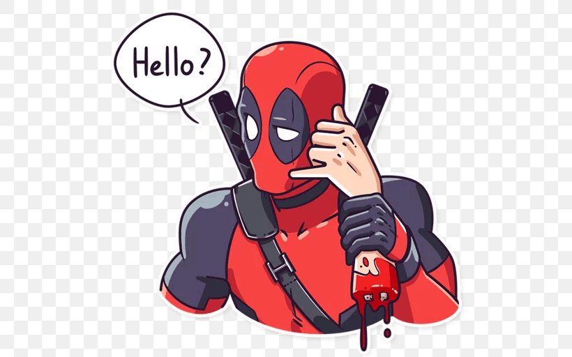 Deadpool Sticker Telegram Marvel Comics Character, PNG, 512x512px, Deadpool, Character, Fictional Character, Headgear, Marvel Comics Download Free