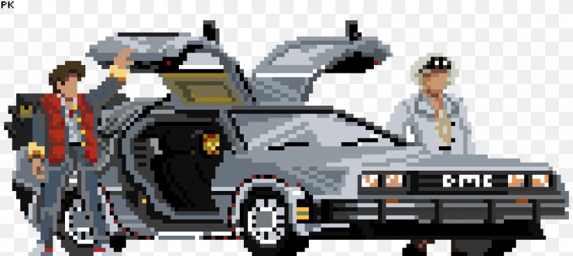 Marty McFly Back To The Future Dr. Emmett Brown Pixel Art, PNG, 846x378px, Marty Mcfly, Art, Artist, Automotive Design, Automotive Exterior Download Free