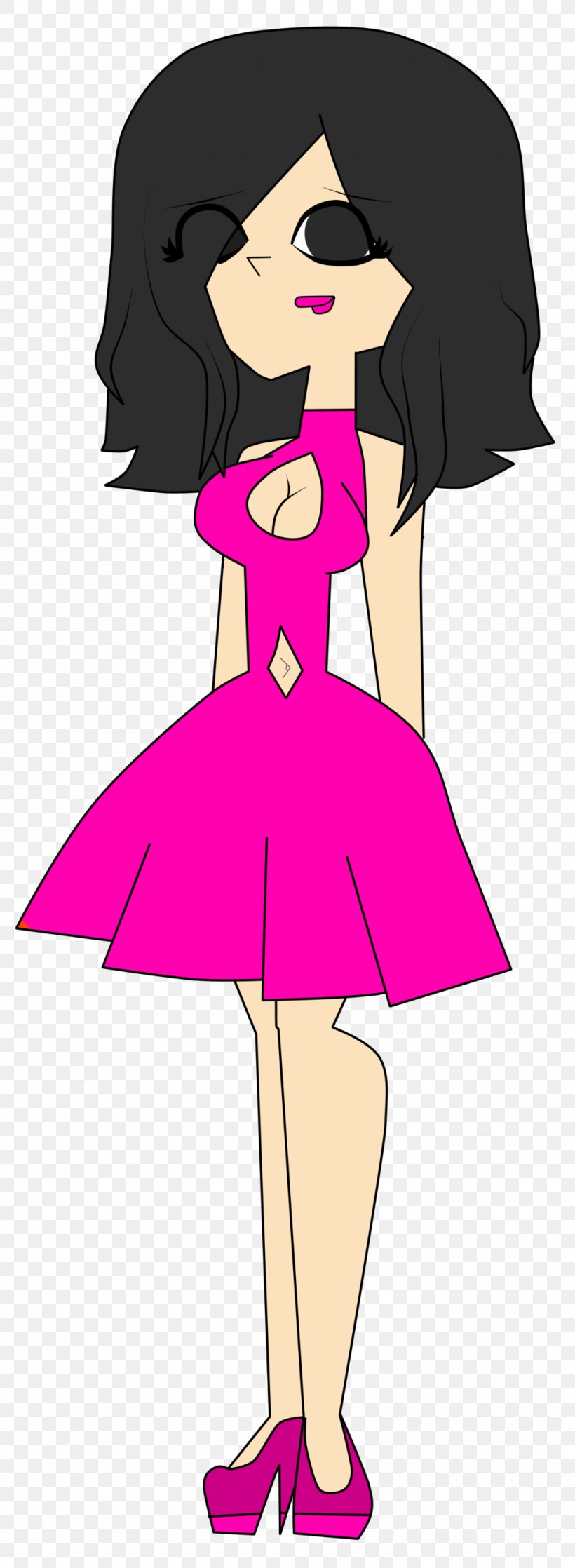 Woman Clip Art Illustration Dress Human, PNG, 1024x2793px, Watercolor, Cartoon, Flower, Frame, Heart Download Free