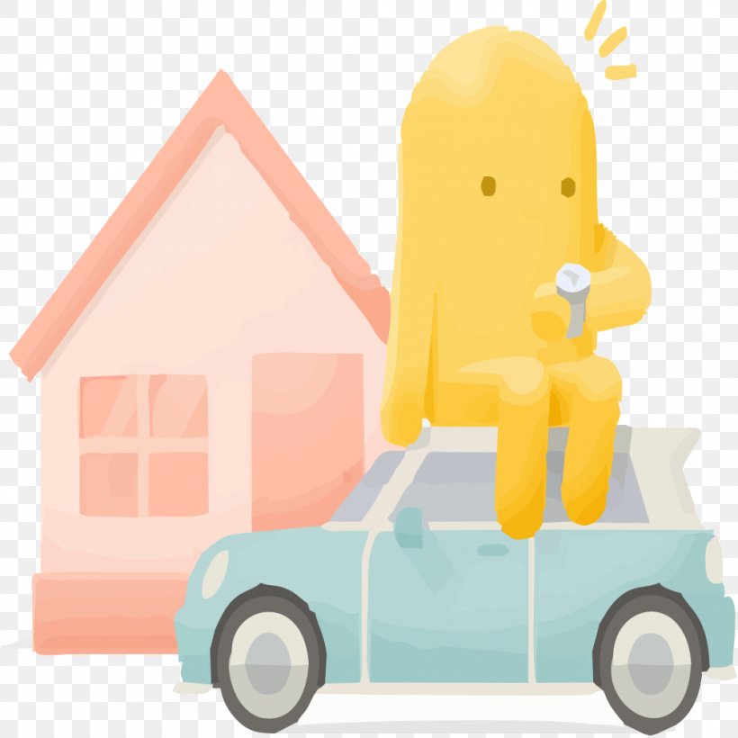 Hand-painted Houses And Cars, PNG, 1004x1004px, Car, Animation, Designer, Drawing, House Download Free