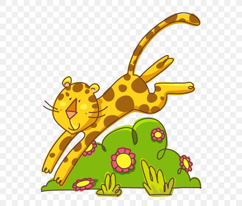 Giraffe Leopard Sticker Wall Decal Clip Art, PNG, 700x700px, Giraffe, Amphibian, Animal, Animal Figure, Cartoon Download Free