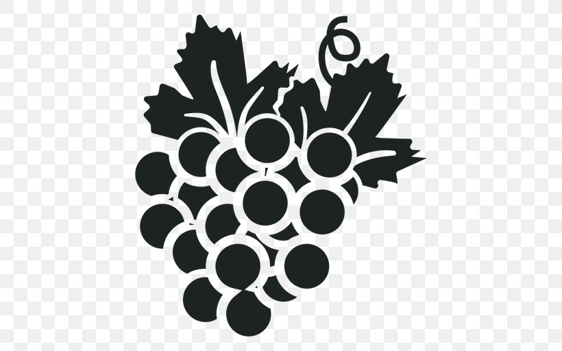 Common Grape Vine Wine Must Distilled Beverage, PNG, 512x512px, Grape, Berry, Black And White, Common Grape Vine, Distilled Beverage Download Free