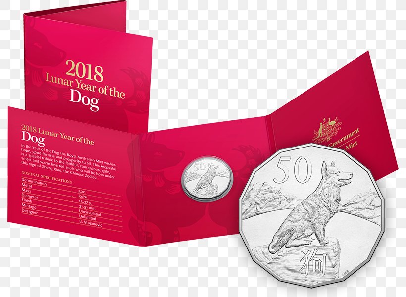 Royal Australian Mint Dog 0 Lunar Series Coin, PNG, 800x600px, 2018, Royal Australian Mint, Australia, Australian Dollar, Brand Download Free