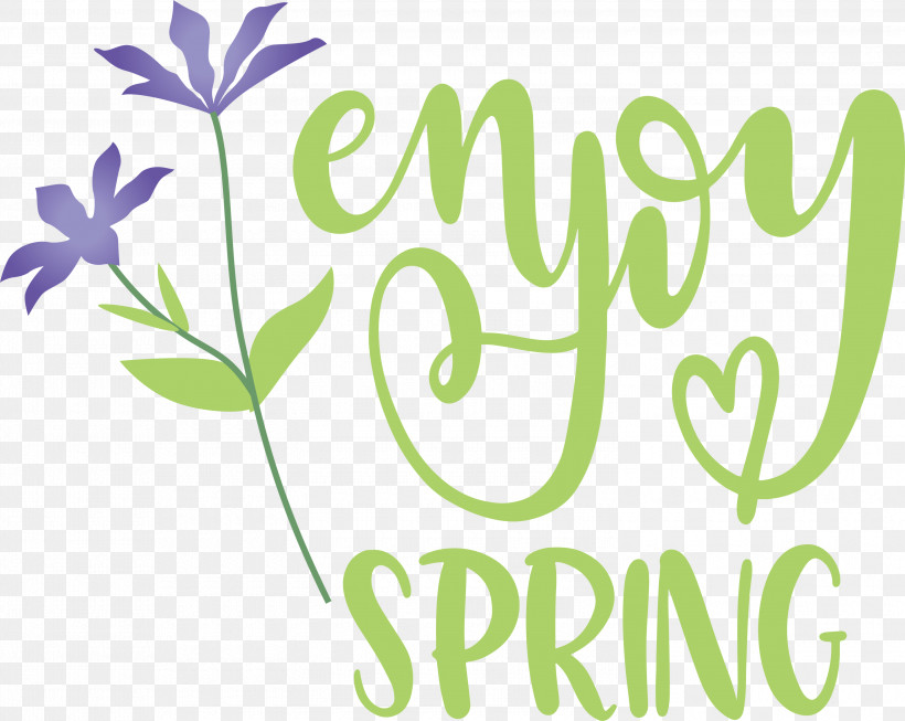 Enjoy Spring Spring, PNG, 3000x2392px, Spring, Floral Design, Green, Leaf, Logo Download Free