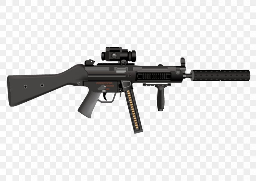 Firearm Submachine Gun Weapon Heckler & Koch MP5, PNG, 842x596px, Watercolor, Cartoon, Flower, Frame, Heart Download Free