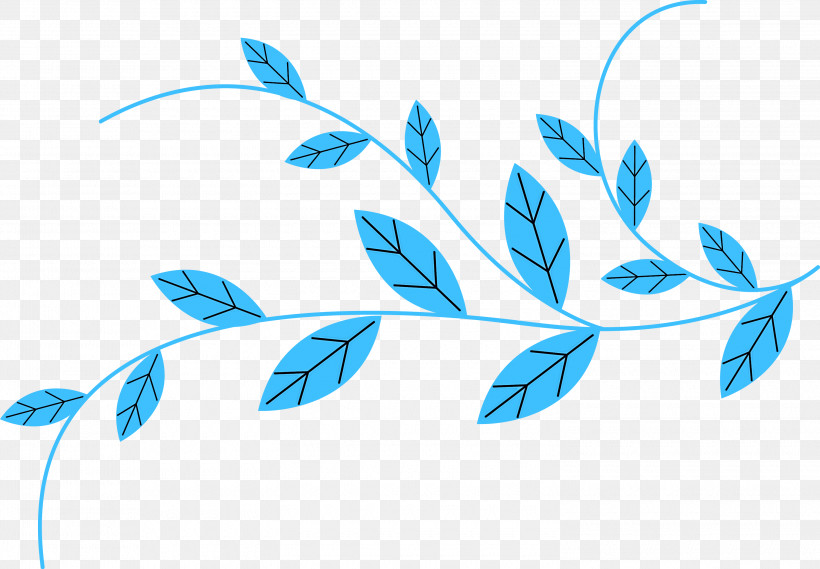 Leaf Plant Stem Petal Branch Blue, PNG, 3000x2084px, Leaf, Azure, Blue, Branch, Cobalt Blue Download Free
