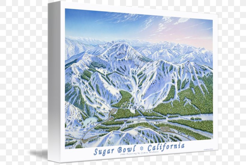 Sugar Bowl Ski Resort Mount Scenery Glacial Landform Gallery Wrap Picture Frames, PNG, 650x552px, Sugar Bowl Ski Resort, Art, California, Canvas, Ecosystem Download Free