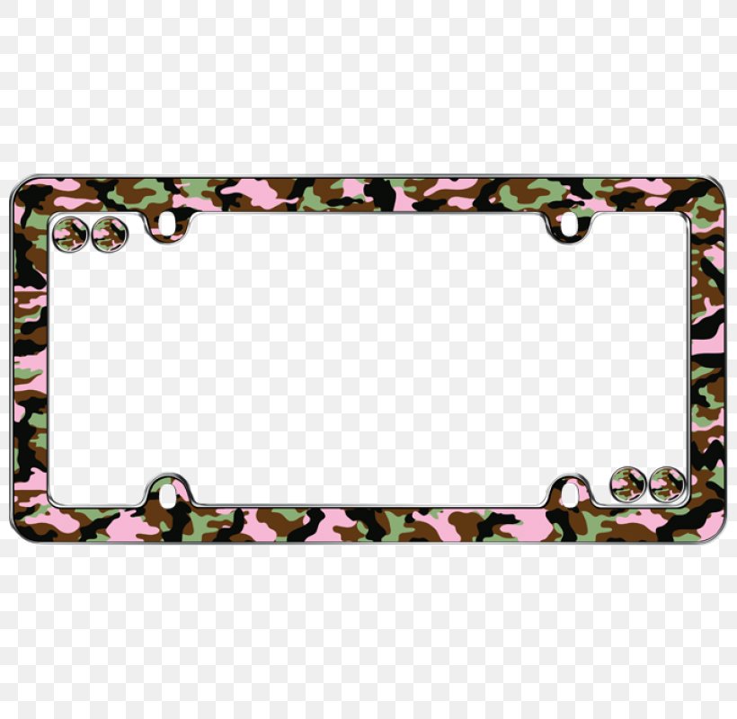 Vehicle License Plates Car Picture Frames Cruiser Accessories Chrome Plating, PNG, 800x800px, Vehicle License Plates, Camouflage, Car, Chrome Plating, Clothing Accessories Download Free