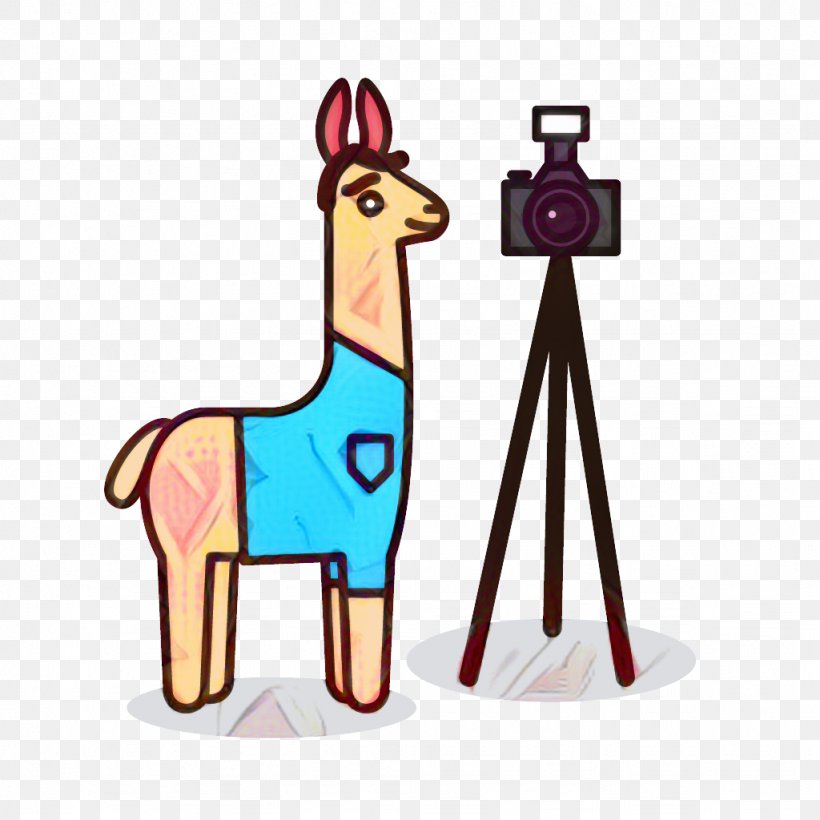 Clip Art Cartoon Illustration Giraffe, PNG, 1024x1024px, Cartoon, Animal Figure, Camera, Drawing, Easel Download Free