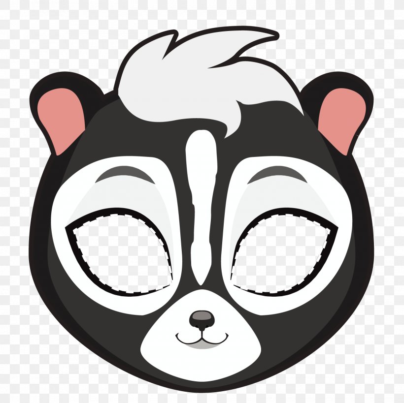 Skunk Mask Stock Photography Illustration, PNG, 1600x1600px, Skunk, Black And White, Cartoon, Dog Like Mammal, Face Download Free