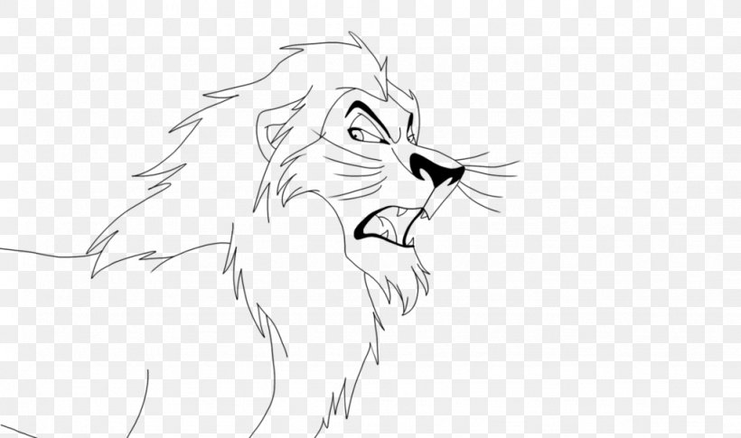 Whiskers Lion Line Art Sketch, PNG, 1024x606px, Watercolor, Cartoon, Flower, Frame, Heart Download Free