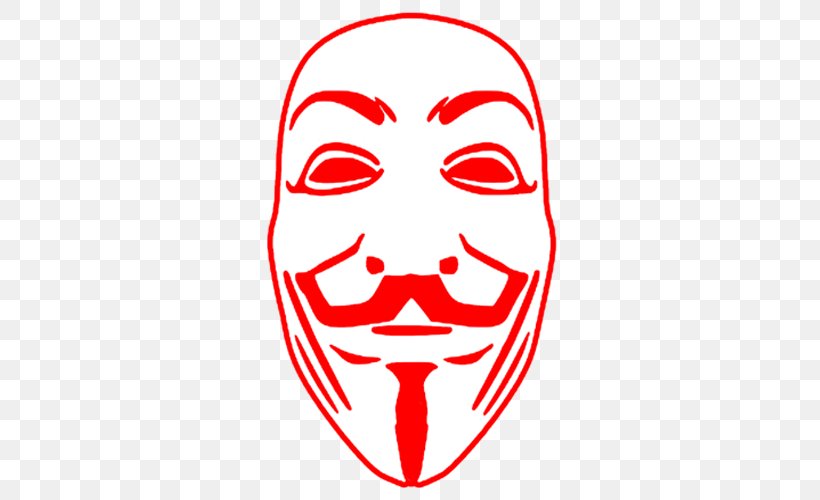 V For Vendetta Guy Fawkes Mask T-shirt YouTube, PNG, 500x500px, Guy Fawkes Mask, Anonymous, Art, Cheek, Decal Download Free