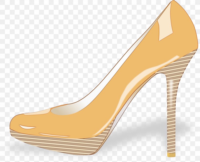Footwear High Heels Yellow Shoe Basic Pump, PNG, 1920x1558px, Watercolor, Basic Pump, Beige, Court Shoe, Footwear Download Free