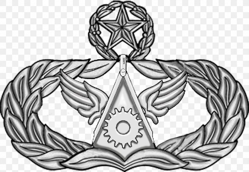 Badges Of The United States Air Force, PNG, 899x621px, United States, Air Force, Artwork, Badge, Black And White Download Free