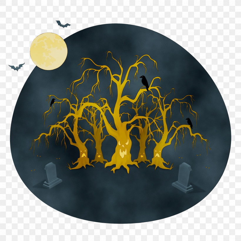 Yellow Text, PNG, 2000x2000px, Halloween, Paint, Text, Watercolor, Wet Ink Download Free