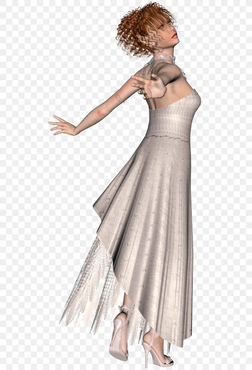 Fairy Dress Shoulder Gown 3D Computer Graphics, PNG, 538x1200px, Watercolor, Cartoon, Flower, Frame, Heart Download Free
