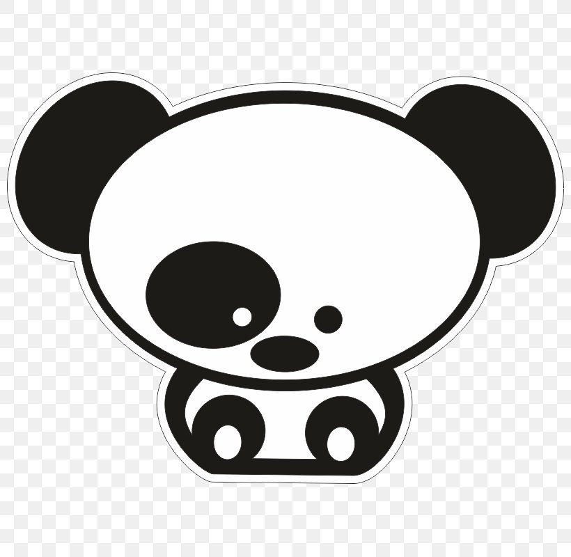 Giant Panda Car Vector Graphics Decal Sticker, PNG, 800x800px, Giant Panda, Black, Black And White, Bumper Sticker, Car Download Free