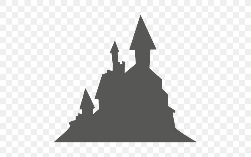 Silhouette Castle, PNG, 512x512px, Silhouette, Black And White, Cartoon, Castle, Drawing Download Free
