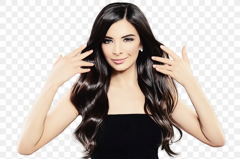 Hair Face Hairstyle Skin Long Hair, PNG, 2452x1632px, Watercolor, Beauty, Black Hair, Chin, Eyebrow Download Free