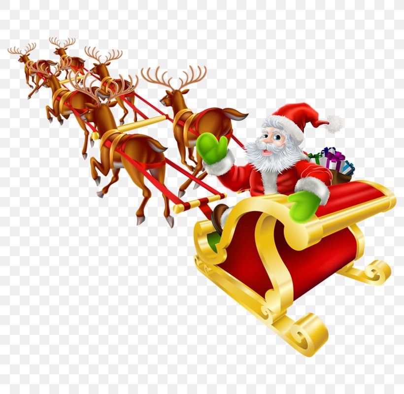 Santa Claus Sled Christmas Clip Art, PNG, 800x800px, Santa Claus, Christmas, Christmas Decoration, Christmas Ornament, Deer Download Free