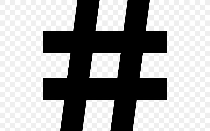 Social Media Hashtag Number Sign Symbol, PNG, 512x512px, Social Media, Black, Black And White, Brand, Cross Download Free