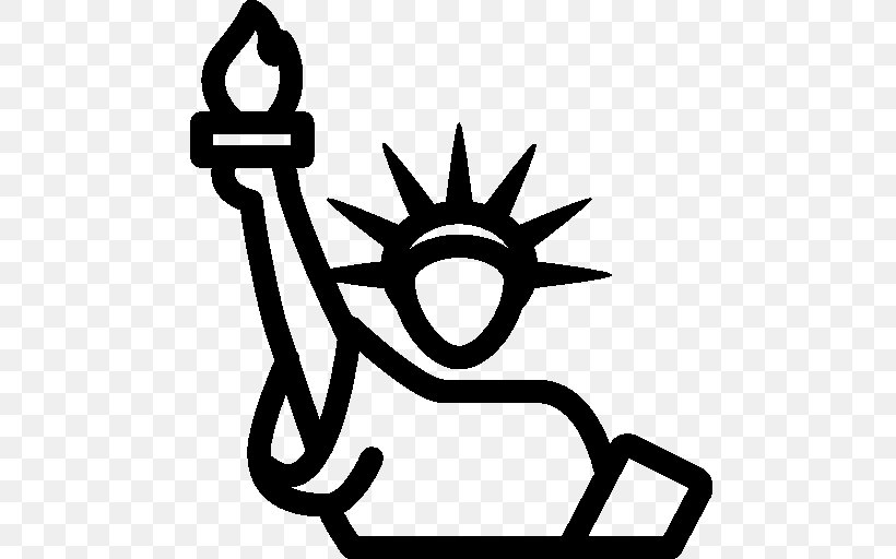 Statue Of Liberty Clip Art, PNG, 512x512px, Statue Of Liberty, Black And White, Drawing, Flat Design, Landmark Download Free