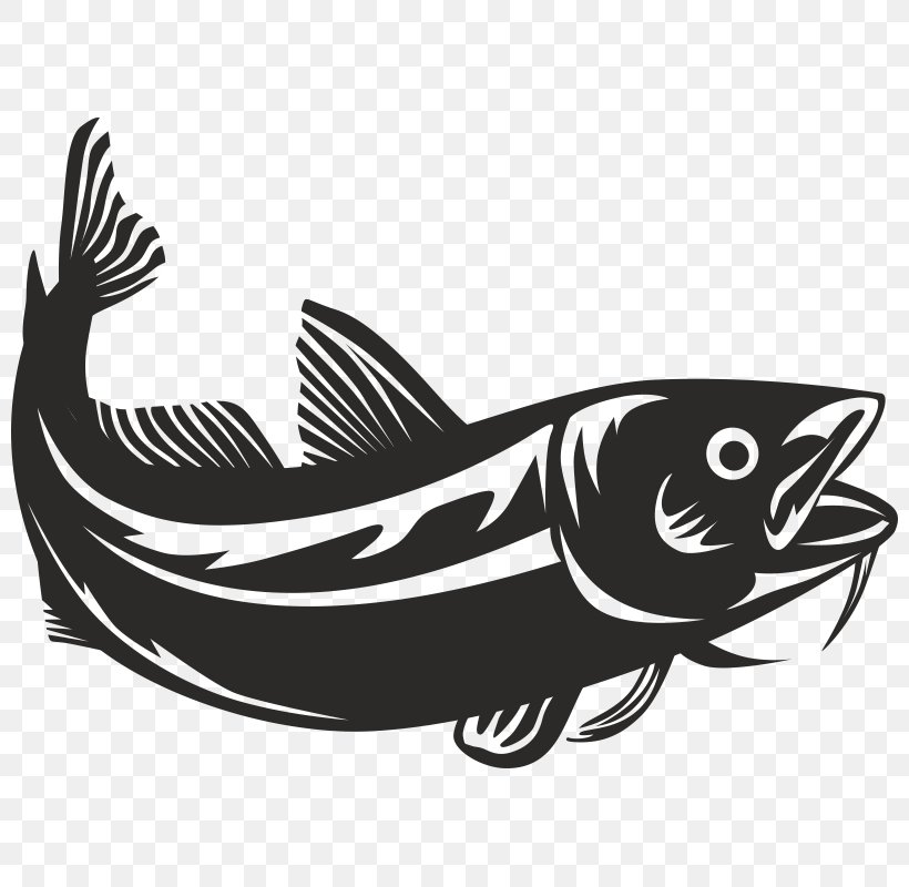Atlantic Cod Royalty-free Vector Graphics Stock Photography Illustration, PNG, 800x800px, Atlantic Cod, Beak, Black And White, Cod, Fauna Download Free
